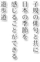子規の俳句と共に 日本の季節を 感じる事ができる遊歩道